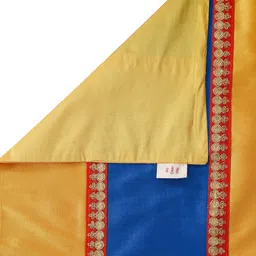 SAKA DESIGNS Blue & Mustard Regal Striped Silk Blend Table Runner image 2