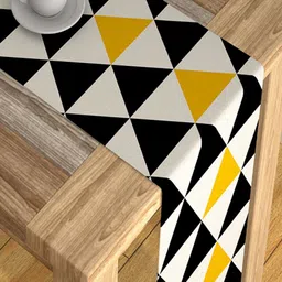 AEROHAVEN Black & Yellow Geometric Printed Rectangular Table Runner image 5
