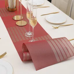 HOKIPO Red Checks Design Rectangular Table Runner image 3