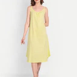 BLAZON Scoop Neck Sleeveless Pure Cotton Nightdress-image-63