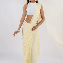 TEEJH Solid Georgette Saree-46
