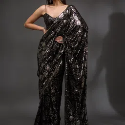 Koskii Embellished Sequinned Georgette Saree-picture-57