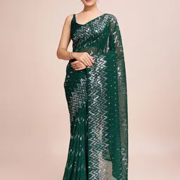 FashionsEye Embellished Sequinned Saree-image-77