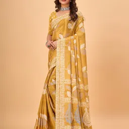 NIRMAL CREATION Floral  Saree With Blouse Piece-image-71