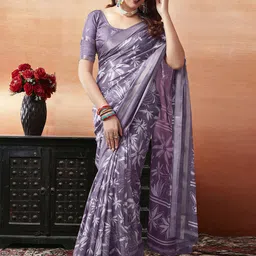KALINI Floral Printed Zari Saree-image-62