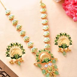 Voylla Gold Plated  Stone-Studded Jewellery Set-picture-46