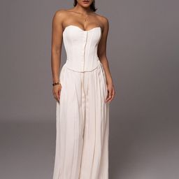 Bee Boe Strapless Sleeveless Satin Top & Trousers-picture-30