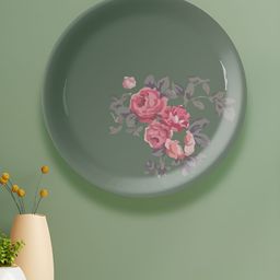 nestroots Green & Pink Floral Printed Ceramic Wall Plate-image-20