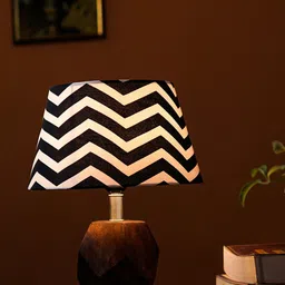 Pinecraft INTERNATIONAL Brown & White Printed Sefinn Table Lamp With Shade image 5