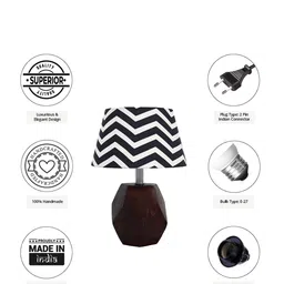 Pinecraft INTERNATIONAL Brown & White Printed Sefinn Table Lamp With Shade image 4