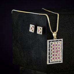 ATIBELLE Silver-Plated Cubic Zirconia Stone Studded Jewellery Set-10