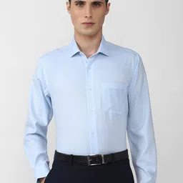 Van Heusen Men Textured Regular Fit Pure Cotton Formal Shirt-image-84