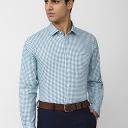 Van Heusen Men Checked Pure Cotton Formal Shirt-image-99