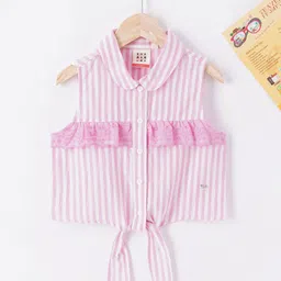 Ed-a-Mamma Girls Striped Schiffli Cotton Shirt Style Top-image-94