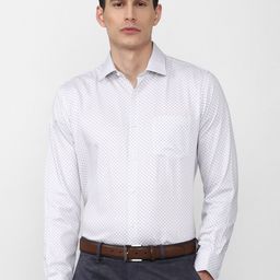 Van Heusen Men White Regular Fit Printed Formal Shirt-image-85