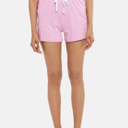Dreamz by Pantaloons Women Pink & White Polka Dots Printed Lounge Shorts-image-85