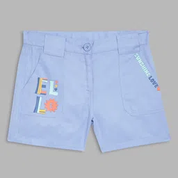 ELLE Girls Blue Printed Shorts-19