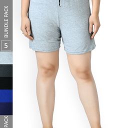 IndiWeaves Women Pack Of 5 Pure Cotton Shorts-picture-23