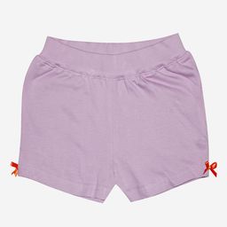 KiddoPanti Girls Purple Solid Cotton Shorts-40