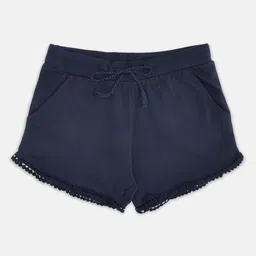 Pantaloons Junior Girls Navy Blue Cotton Shorts-picture-5