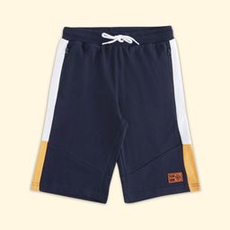 Pantaloons Junior Boys Navy Blue & White Cotton Lounge Shorts-picture-8