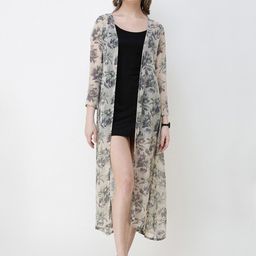 MINOS Floral Printed Longline Shrug-49