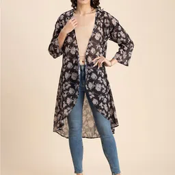 Moomaya Printed Midi Swimwear Cover-Up Shrug-image-93