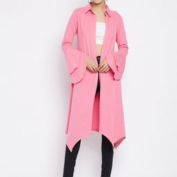 Hypernation Women Pure Cotton Solid Longline Shrug-image-11
