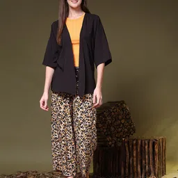 BStories Three-Quarter Sleeves Longline Shrug-55