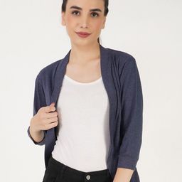 TEEMOODS Women Navy Blue Shrug-image-77