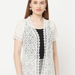 Espresso Self Design Open Front Shrug-29