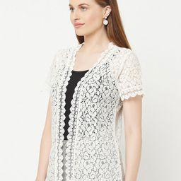 Espresso Self Design Open Front Shrug image 4