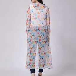 SCORPIUS Printed Longline Sheer Georgette Shrug image 4