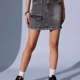 STREET 9 A-Line Above Knee Skirt-image-26