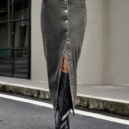 StyleCast x Revolte Women Front-Slit A-Line Maxi Skirt-picture-9