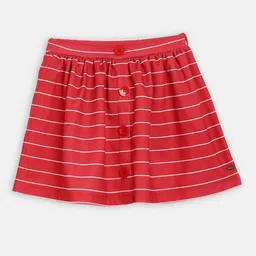 ELLE Girls Red & White Striped A-Line Skirt-picture-21