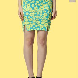 Popwings Pack Of 2 Printed Pencil Above Knee Skirts-image-100