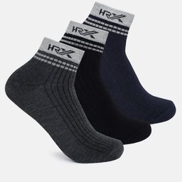 HRX by Hrithik Roshan Men Pack Of 3 Ankle-Length Socks-image-96