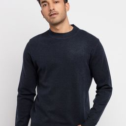 Status Quo Men Navy Blue Acrylic Pullover-image-82
