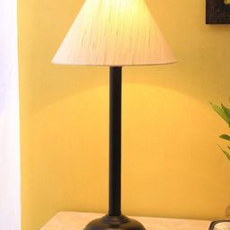 Devansh Off-White Solid Frustum Table Lamp-7