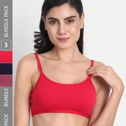 Aimly Pack Of 3 Seamless Non Padded Full Coverage Dry Fit All Day Comfort Sports Bra-picture-19