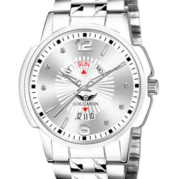 LOIS CARON Men Textured Dial & Stainless Steel Straps Analogue Watch LCS-8049_Black-picture-35
