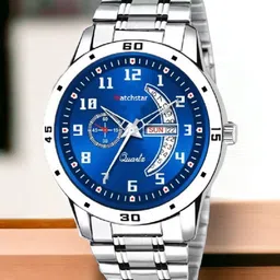 WATCHSTAR Men Embellished Dial & Stainless Steel Bracelet Style Straps Analogue Watch DD Aveo Steel BlueRU-49
