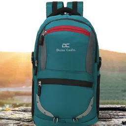 Dezire Crafts Unisex Sea Green & Black Backpack with Reflective Strip-image-89