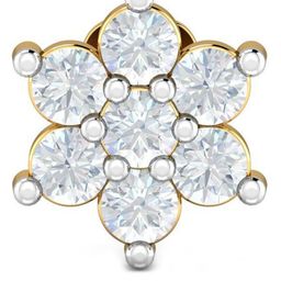 KUBERBOX Phool 18KT Gold Diamond Studded Nose Pin-0.6g-image-1