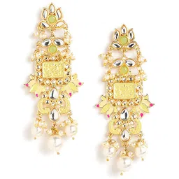 HOT AND BOLD Gold-Toned Teardrop Shaped Drop Earrings-2