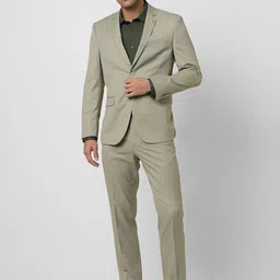 Van Heusen Men Self Design Slim Fit Single-Breasted 2 Piece Suit-image-45