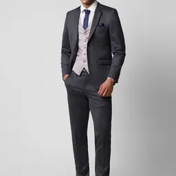 Van Heusen Textured Slim Fit Three Piece Wedding Suit-picture-43