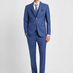 Allen Solly Slim Fit Single Breasted Three Piece Formal Suit-image-85