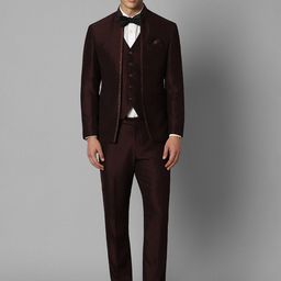 Louis Philippe Embroidered Slim-Fit Single-Breasted Three-Piece Party Suit-13
